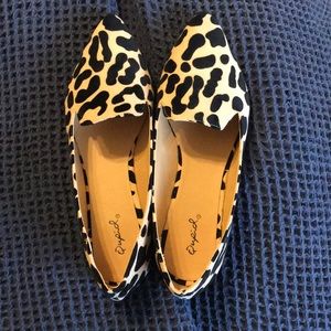Never worn - leopard flats - size 8